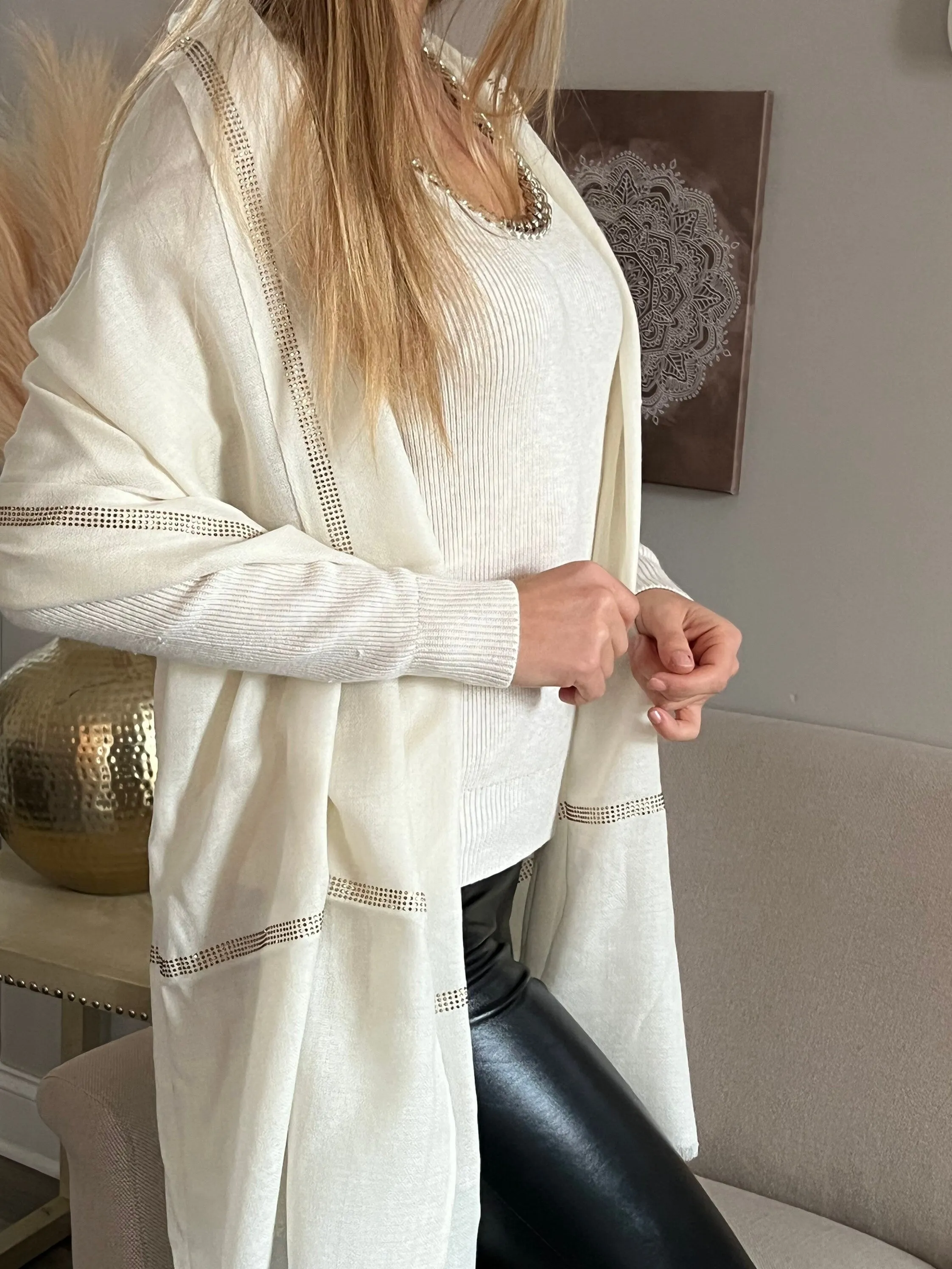 White Scarf, Super Soft Scarf For Her, Elegant Shawl For Formal Events, Women's Fashion, Gift For Wife, Birthday Gift In a Box For Her